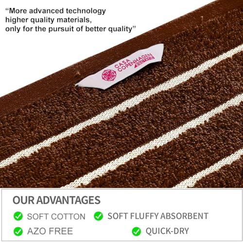 Casa Copenhagen, 6teiliges Designer Handtuch Geschenkset aus 100% ägyptischer Baumwolle –Braun, 600 g/m² (2Badetücher, 2Handtücher, 2Waschhandschuhe) Geschenkbox für Damen & Herren