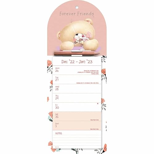 Forever Friends Week-to-View Magnetic Memo Slim Calendar 2023