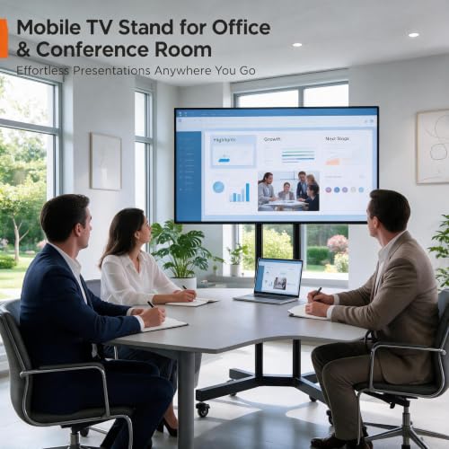 Perlegear Rolling TV Stand for 32-85 Inch Screens up to 132 lbs - Image 2
