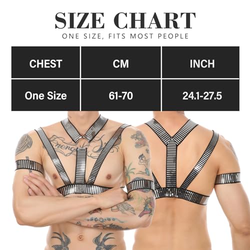 Image of Mens Harness Belt Nylon Elastic Body Shoulder Strap Sexy Halter Club Wear Cosplay Costume