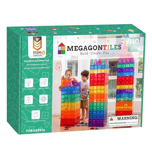 MEGAGONTILES 110-Piece Magnetic Tiles Set