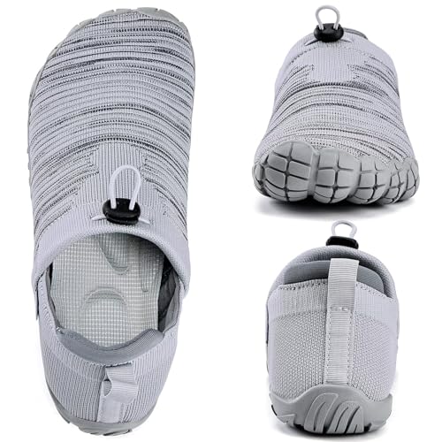 Image of WateLves Water Shoes Womens Mens - Comfortable Lightweight Striped Pattern Barefoot Shoes for Beach Swim Pool Yoga Boating Water Aerobics