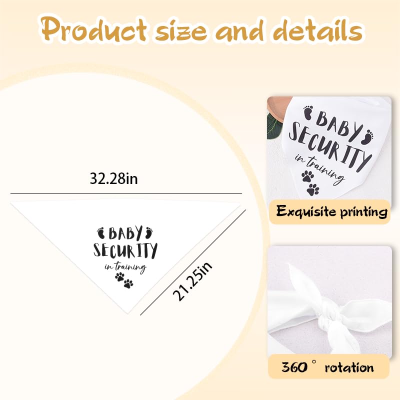 Sisadodo Dog Bandana for Pregnancy Announcement Party Baby Security in Training Printed Dog Scarf Accessories for Small Medium Dogs Baby Announcement Pet Accessories for Photo Prop Pregnancy Gifts - Image 2
