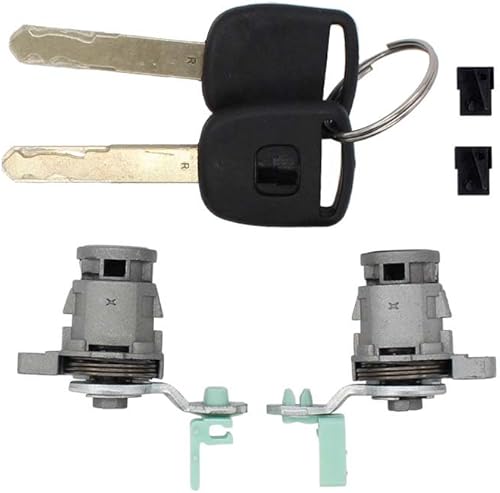 MOTOKU Par de llaves cilíndricas de bloqueo de puerta delantera izquierda y derecha del lado del pasajero para Accord 1998-2002, Civic 2001-2005,