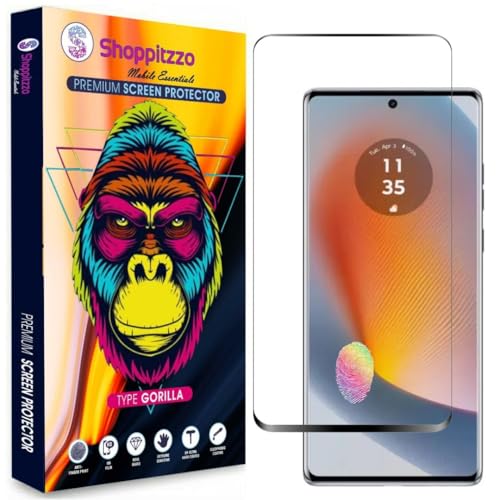 Image of Military Grade-Gorilla Tempered Glass Screen Protector-with 100% Fingerprint Sensor Working-Edge to Edge Full Screen Coverage-9H Hardness-With Easy Installation Kit-Black(Pack Of 1)-Compatible With Motorola Edge 50 Fusion|G85 (6.67 Inch)