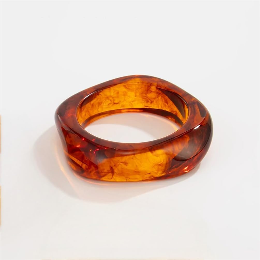 Large Chunky Bangle Bracelets for Women Trendy Vintage Big Irregular Geometric Brown Acrylic Resin Bangles Bracelet Unique Party Jewelry Gift Accessories - Image 6