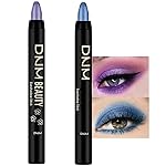 evpct 2Pcs Cream Eyeshadow Sticks Set for Eyes Violet & Royal Blue Shimmer Eye Crayon Shadow Brightener Stick Pencil Pen Bulk sombras en crema para ojos 09+13