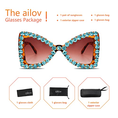 Bling Bedazzled Rhinestone Sunglasses for Women Sparkly Glitter Diamond Rave Glasses Disco Accessories4