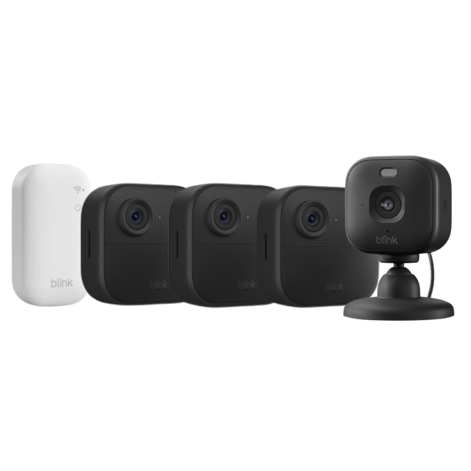 Videocamera Blink Outdoor 4 + Videocamera Mini 2K+ Blink (Nero), Modulo di sincronizzazione di base incluso