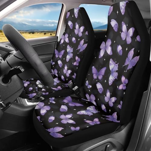 Housses de siège de voiture avant violettes pour vos trajets