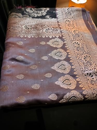 ASIAN CURVES pink banarasi silk saree in katan silk – image 7