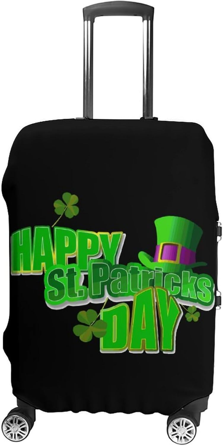 Irish Clover Happy Stpatrick's Day Shamrock Suitcase Covers for Luggage Carry On Cover Travel Accessories Fit 19-32 Inch