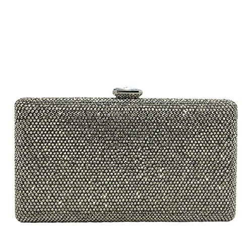 Image of Boutique De FGG Crystal Evening Bags for Women Formal Party Box Clutch Wedding Rhinestone Handbags Bridal Clutch Purse,Mini
