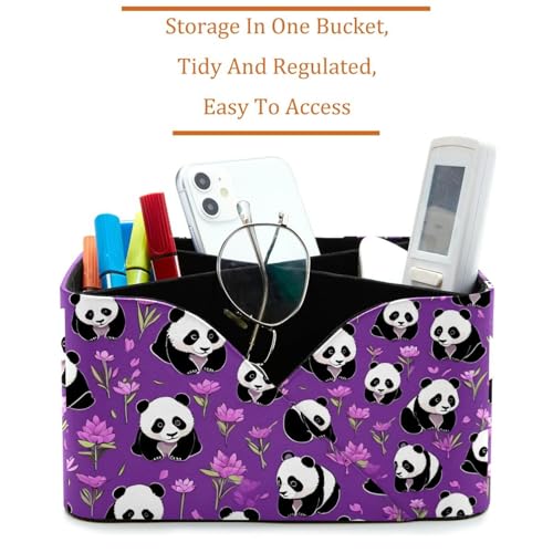 Pot à crayons panda mignon sur violet cadeau idéal pour chambre et bureau