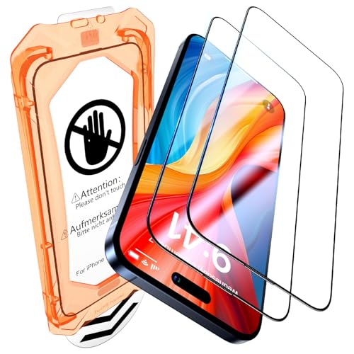 Image of UniqueMe for iPhone 15 Plus Screen Protector - [Military Grade Shatterproof & 9H+ Hardness] Screen Protector 15 Plus Tempered Glass Full Coverage Protection, Easy Installation, 2 Packs