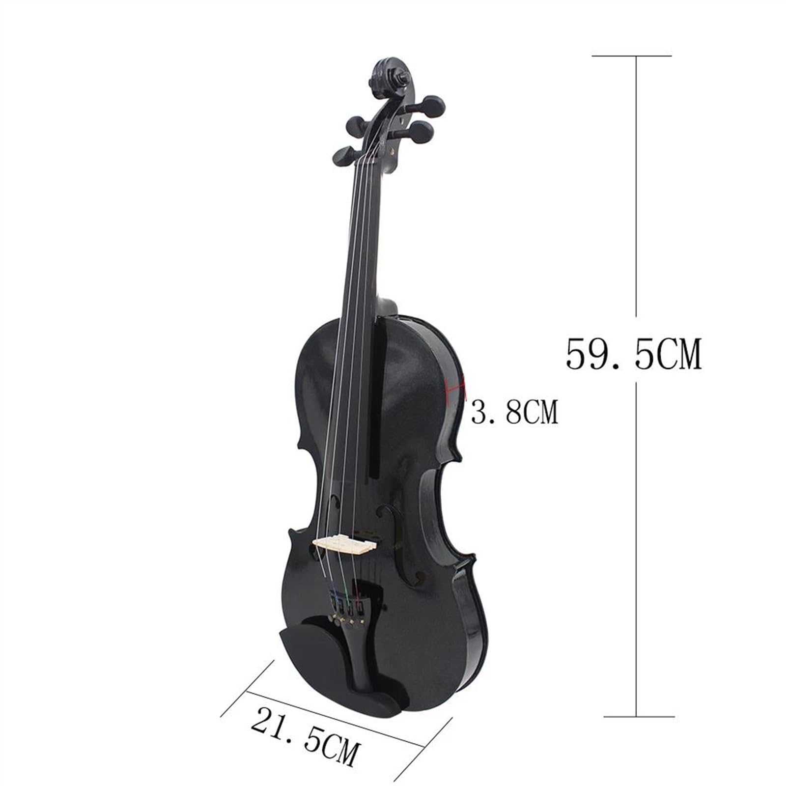 Violino Kit Di Violino Acustico Per Violino Acustico Nero A Grandezza Naturale 4/4 Con Custodia E Archetto Per Violino Principiante