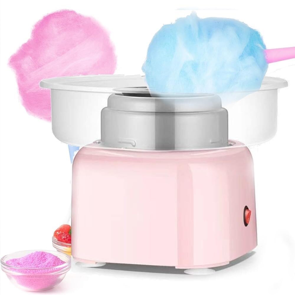 Cotton Candy Machine, Cotton Candy Maker Machine With Splash Prevention Bowl, Retro 298MM large grille, Thread comes out three seconds after preheating