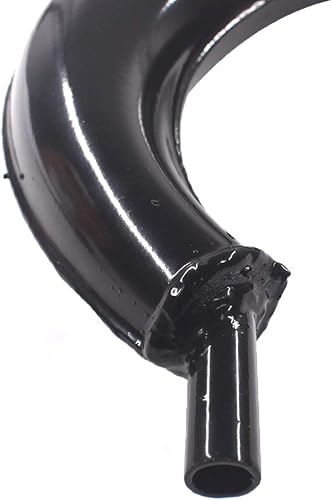 Miniatura 3 de HGC Silenciador de media luna de 1.575 in Silenciador de escape negro para 49cc 60cc 66cc 80cc motor motor de 2 tiempos bicicleta motorizada