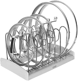 LIVIVO Saucepan Lid Holder Organiser Rack for Pot and Pan Lids, Takes Most Sizes of Lids from Pans, Casseroles etc