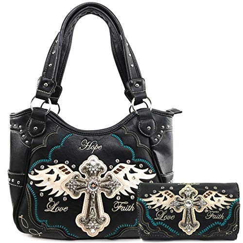 Bolso tote oculto para mujer con diseño floral y cierre magnético miniatura 1