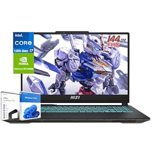 MSI Cyborg Gaming Laptop, 15.6 inch IPS FHD 144Hz Display, Intel 10-Core i7-13620H, 64GB DDR5, 2TB SSD, GeForce RTX 4050, Backlit Keyboard, Wi-Fi 6, Microsoft Office Lifetime License & Windows11 Pro