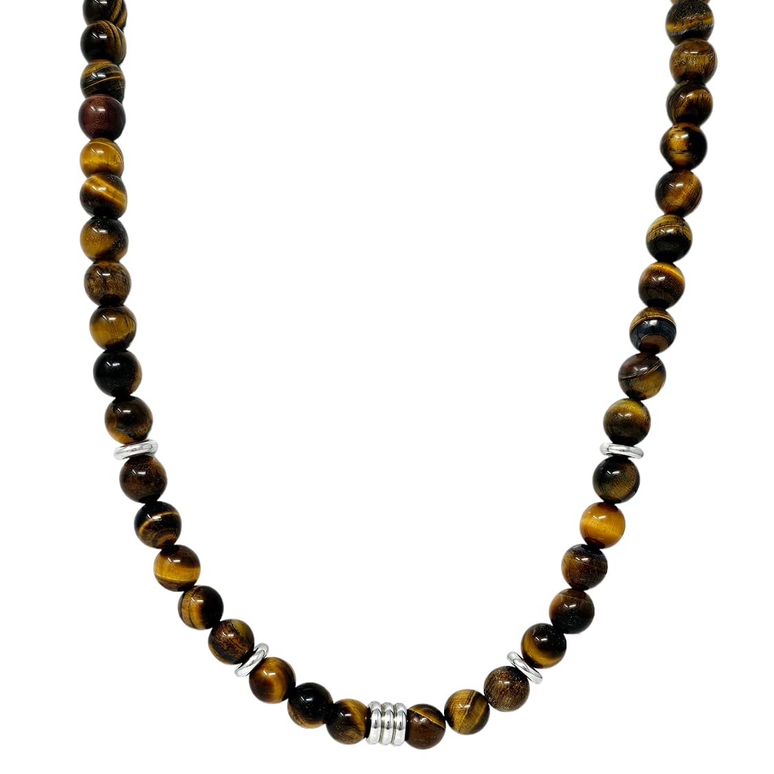 Handgefertigte Tigerauge Türkis Achat Halskette 8mm 50cm Natürliche Edelsteine Kristallschmuck
