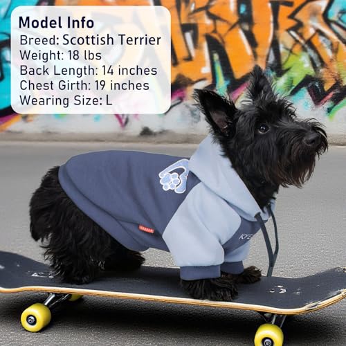 KYEESE Dog Hoodie Stretchy Pet Sweatshirt with Drawstring Soft Dog Clothes for Small Dogs Dogs Winter Coat for Cold Weather Warm Pet Clothes Comfort Cat Sweater Cat Coat with Leash Hole - Image 4