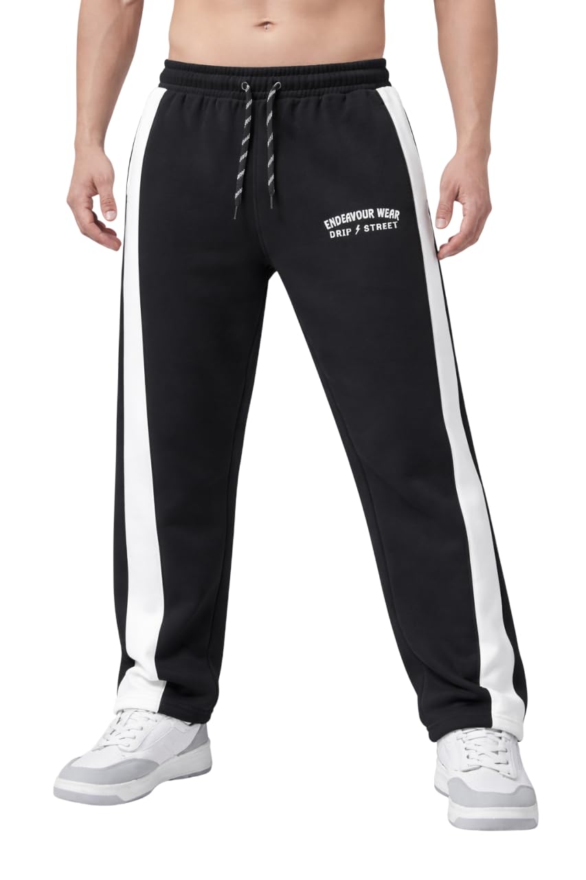 Men's Warm Loose Fit Baggy Fleece Trackpants-image-33
