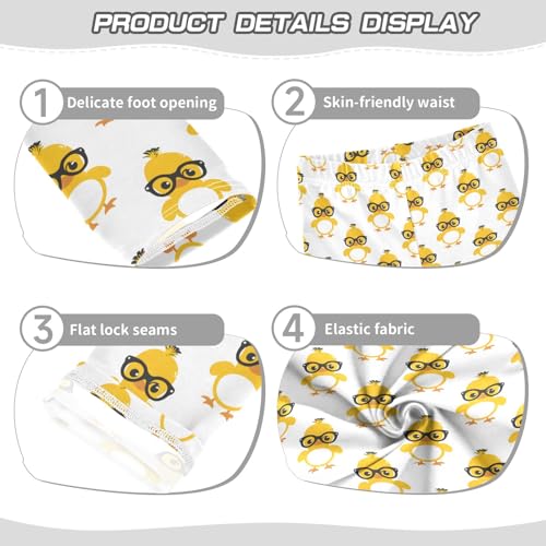 Cute Yellow Duck with Black Glasses Girls Leggings Kids Yoga Pants Athletic Tights Pants 4-10 Years3