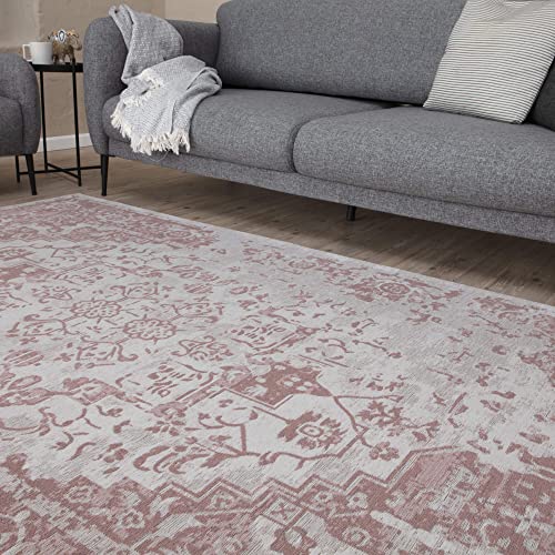 THE RUGS Machine Washable Rug – Medallion Design Rugs for Living Room, Bedroom, Hallway, Flat-weave Area Rugs, (Pink, 80x150 cm) - Cosy Home Interiors THE RUGS Machine Washable Rug – Medallion Design Rugs for Living Room, Bedroom, Hallway, Flat-weave Area Rugs, (Pink, 80x150 cm) - Image 8
