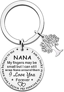 JETTOP Nana Gift Keyring Nana Birthday Gift Key Ring Christmas Mothers Day Gift for Nana (My Fingers May be Small)