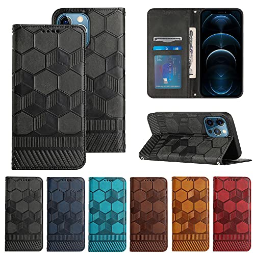 Étui portefeuille iPhone 12 Pro Max avec motif football et support