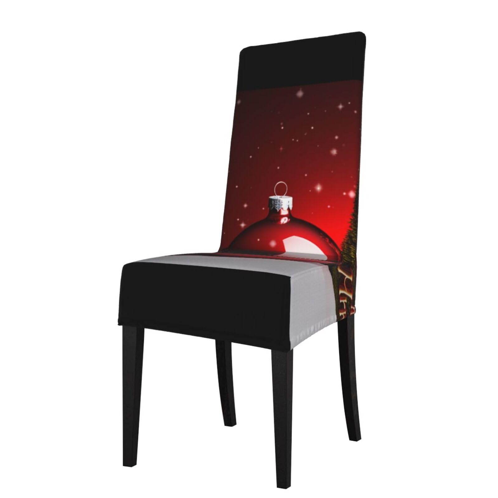 WPKJU Merry Christmas Art Print Dining Chair Covers Removable Chair Seat Covers Decorative for Kitchen & Bar Stools