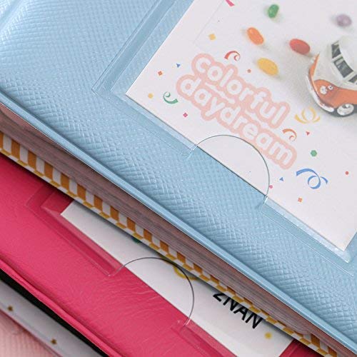 Image of ZENKO 64 Pockets Photo Album for Fujifilm Instant Mini 13 /12 /11 /9 /8 /SE /41 /99 /Evo /Liplay Instant Camera /Mini Link Printer, Polaroid Snap Touch PIC-300 Z2300 Mint Zip Instant Camera Printer- Sky Blue