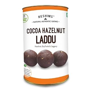 RESHIMS Natural Authentic Eating Reshims - Healthy Cocoa Hazelnut Laddu | Sugar-Free | Energy-Bar Replacement | Dairy Free | No Flavours Or Preservatives Added - 240 Grams