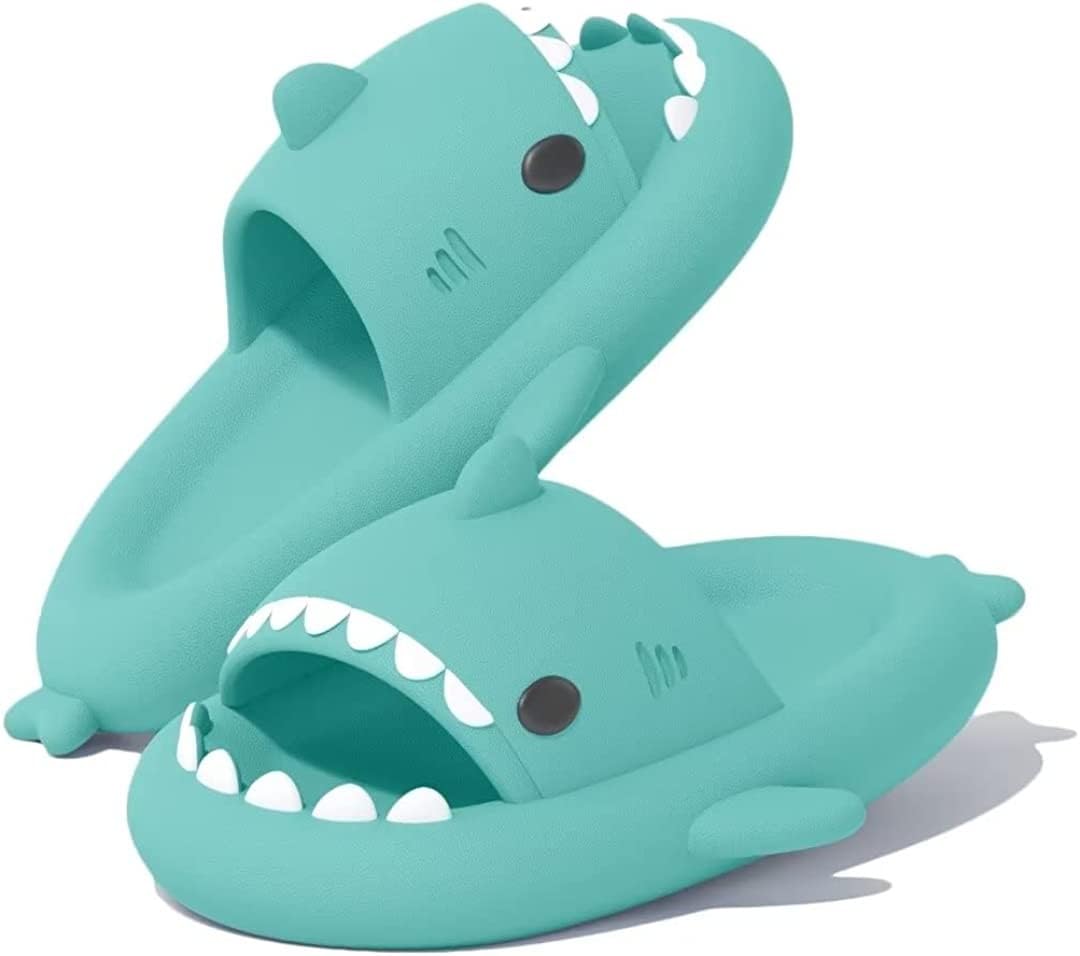 Sisttke Pantuflas de Tiburón Mujer Hombre Verano Zapatillas de Estar de Casa Antideslizante Pantuflas de baño Sandalias de Playa y Piscina Shark Slides Suela Gruesa
