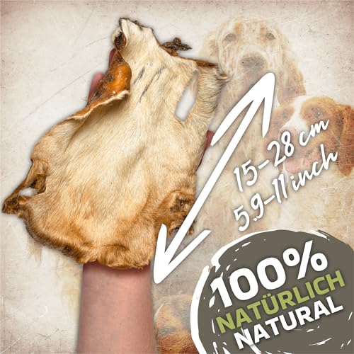 Rinderkopfhaut mit Fell für Hunde 1 kg (ca. 15–20 Stück) | Getrocknete Rinderkopfhaut Kauartikel | 100 % natürlich | Mit Fell | Luftgetrocknet | Getreidefrei | Langer Kauspaß für kleine & große Hunde