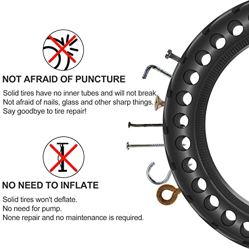 Solid Tire Compatible with Xiaomi M365 / Gotrax GXL V2, 8.5 inches Solid Tires Explosion Proof Tire for Xiaomi Mijia M365 and GOTRAX GXL V2 Electric Scooter (2 PCS) - Image 6