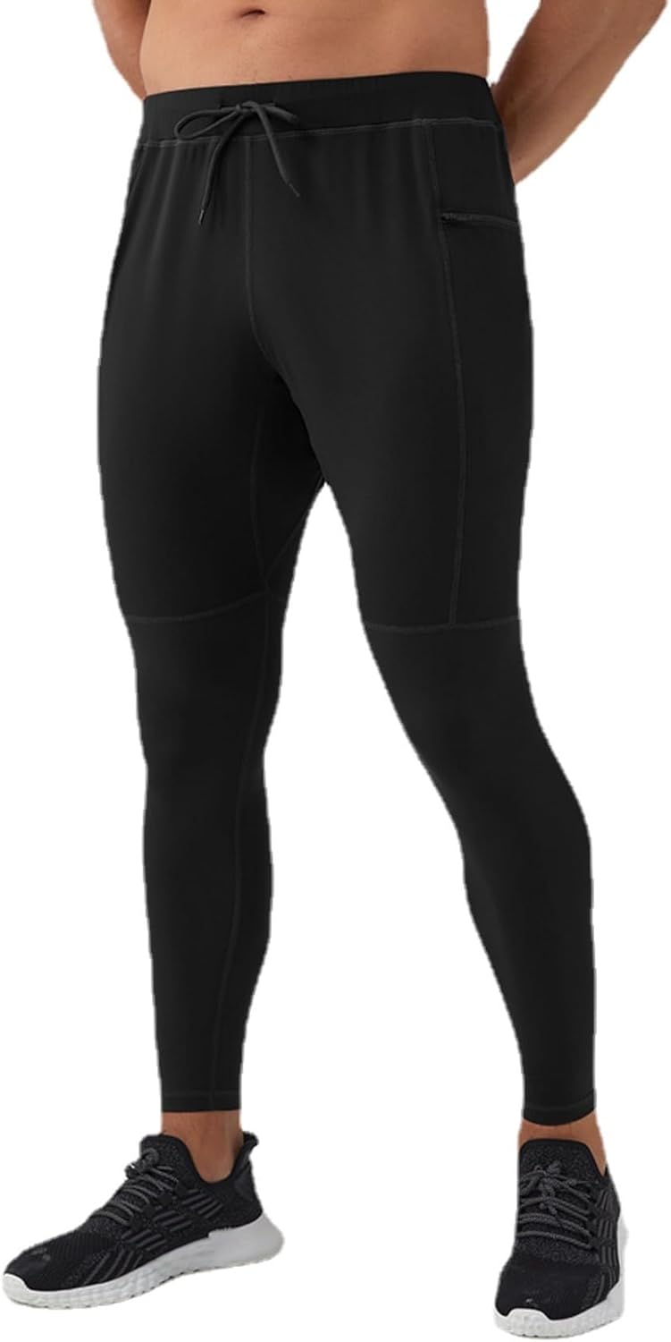 Men's Yoga Pants Compression Sweatpants with Zippered Pockets for Athletic Training and Lounge