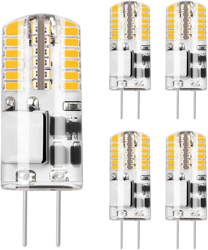 G4 LED Bulb AC/DC 12V 3W Warm White 3000K Bi Pin Base 30W Halogen Equivalent Non Dimmable for Landscape Lighting Ceiling Under Cabinet Puck Lights Festival Decoration Atmosphere Creation 4 Pack