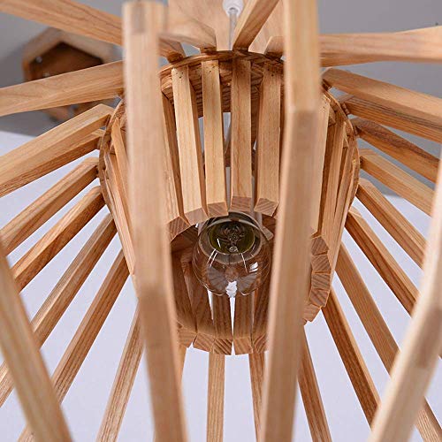 Plafonnier moderne en bois massif et suspension LED salon moderne - 2