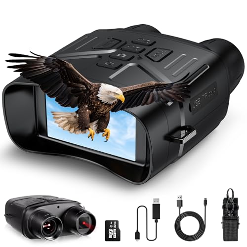 Nachtsichtgerät Relassy 4K HD Digital Infrarot Nachtsicht Fernglas 4000mAh Wiederaufladbares Nachtsichtgeräte 5X Digitalzoom Nachtsicht 7 Stufen IR für Jagd Vogelbeobachtung Camping mit 32GB