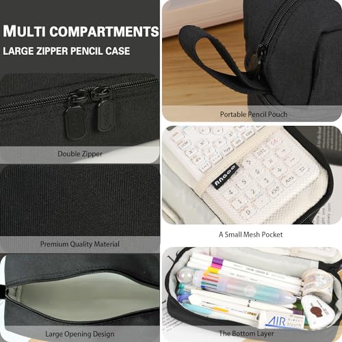 Image of MAMUNU Pencil Case Large Capacity, Pencil Case Aesthetic, Pencil Case Pen Pouch with Zipper Compartments Portable Handle, Pencil Pouch for School Office College Teen Girls Boys Adults Students