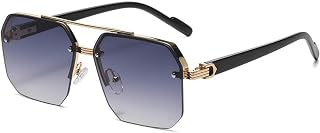 Sonnenbrille Herren Oversize Retro Polygon Quadrat Metall Männer Sonnenbrille Mode…