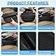 Supaway Aufbewahrungsbox Autositz Lücken Seat Gap Organizer Premium Leder Autositz Lückenfüller Organizer Sitzspalt Aufbewahrungsbox mit Loch USB-Kabel für Brillen, Karten, 2 Stück, Schwarz