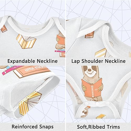 Ollabaky Unisex Baby Bodysuits Short-Sleeve Cotton Baby Clothes for Girls Boys 0-24 Months3