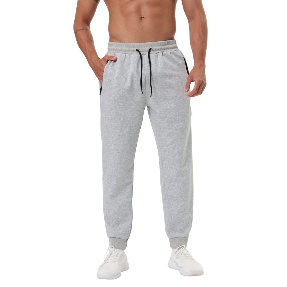 Hpbygstae Herren Jogging Bottoms,Sportliche Jogginghose für Herren,Männer Sweatpants Fitness,Trainingshosen,Jogginghose, Light Grey-L