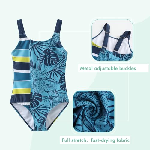 Image of Girls One Piece Swimsuits Halter Bathing Suits Summer Swimwear 3-16 Years