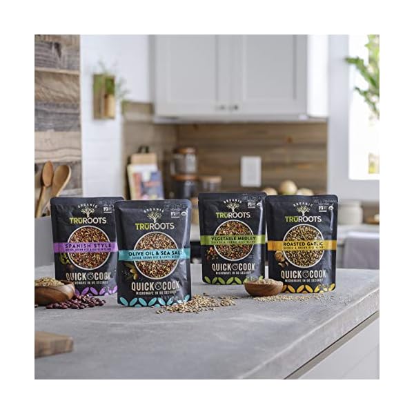 TruRoots Organic Quick Cook Olive Oil and Sea Salt Quinoa, Brown Rice and Lentil Blend, 8.5 Ounces (Pack of 8), Ready to Eat in 60 Seconds, Certified USDA Organic, Non-GMO Project Verified