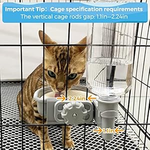 16oz Pet Water Bottle, Gravity Dog Water Bowl Dispenser for Cage, Anti-Overflow Water Dispenser for Small Dogs, Cats, Rabbits and Other Small Animals, BPA Free, Grey